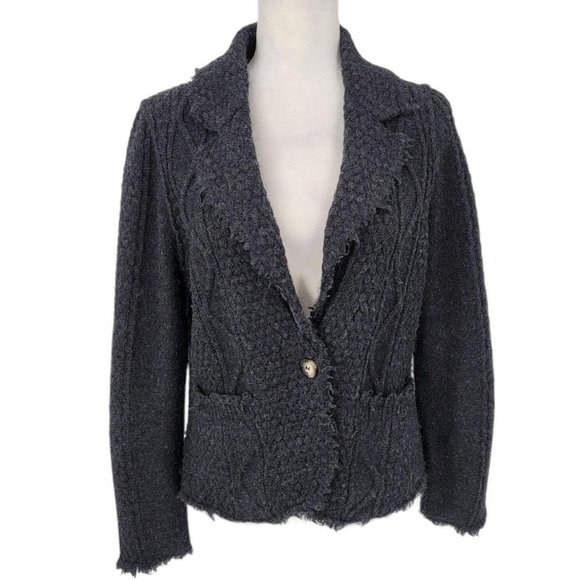 Tory Burch Wool Cardigan Sweater Chunky Large - Picture 2 of 7